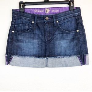 Rich & Skinny Get Lucky Denim Mini Skirt Size 26